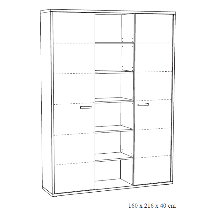 Meuble haut de rangement pour bureau 2 portes et étagères coloris chêne clair et noir