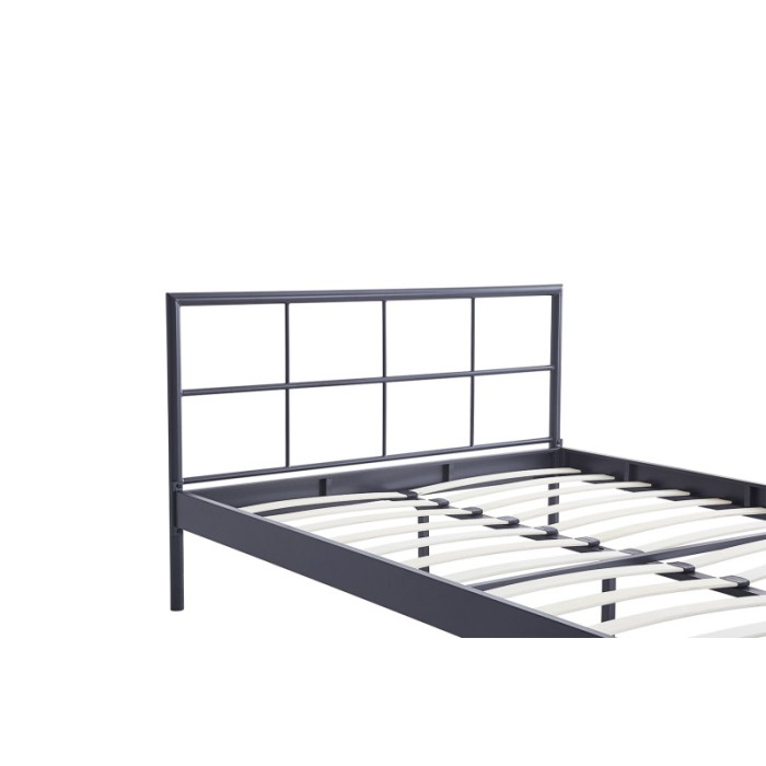 Lit en métal 140x200 cm SORA, coloris gris foncé