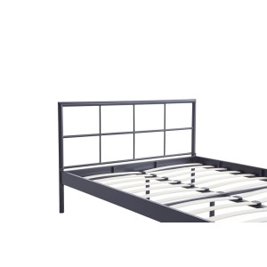 Lit en métal 140x200 cm SORA, coloris gris foncé