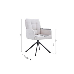 Chaise pivotante en tissu collection PLUMO coloris ecru