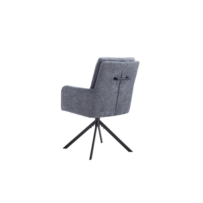 Chaise pivotante en tissu collection PLUMO coloris gris foncé
