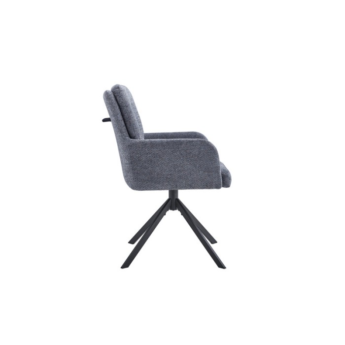 Chaise pivotante en tissu collection PLUMO coloris gris foncé
