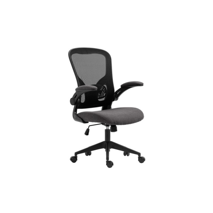 Chaise de bureau IPOLIST Tissu filet noir et gris, idéal pour un bureau confortable et moderne