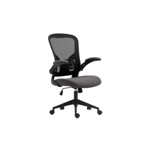 Chaise de bureau IPOLIST Tissu filet noir et gris, idéal pour un bureau confortable et moderne