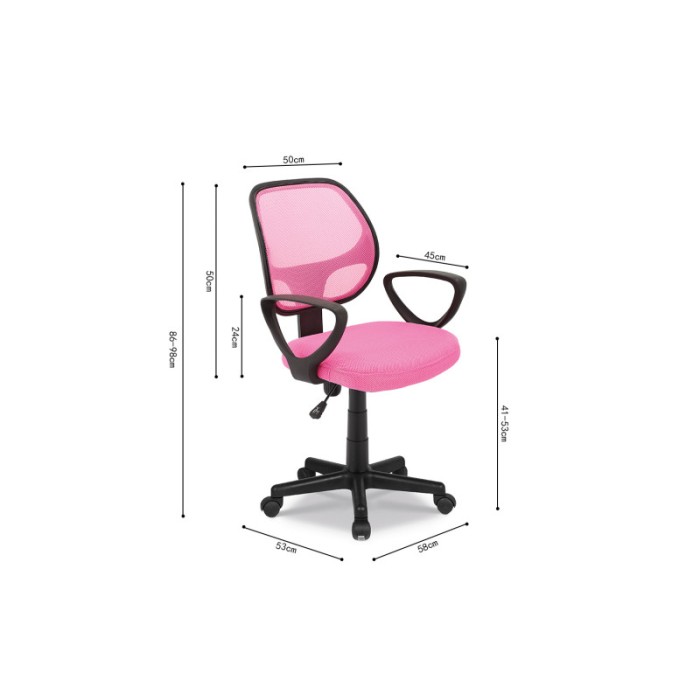 Chaise de bureau IPOLIST Tissu filet Rose, idéal pour un bureau confortable et moderne