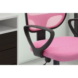 Chaise de bureau IPOLIST Tissu filet Rose, idéal pour un bureau confortable et moderne