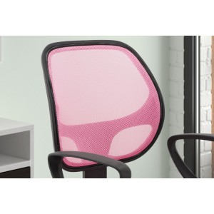 Chaise de bureau IPOLIST Tissu filet Rose, idéal pour un bureau confortable et moderne