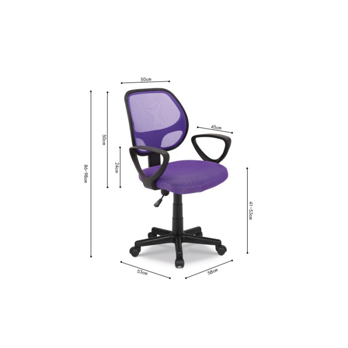 Chaise de bureau IPOLIST Tissu filet mauve, idéal pour un bureau confortable et moderne