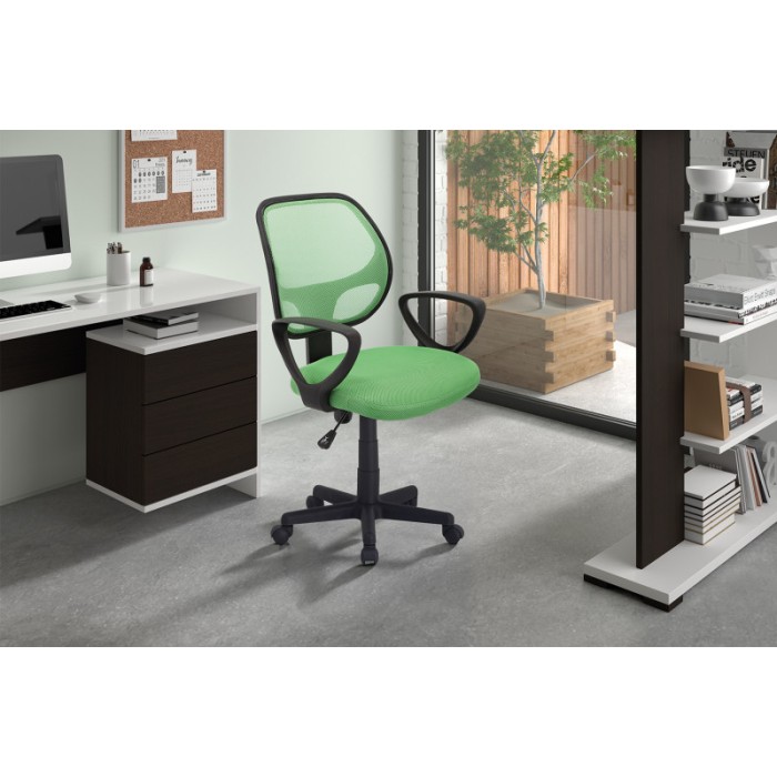 Chaise de bureau IPOLIST Tissu filet vert, idéal pour un bureau confortable et moderne