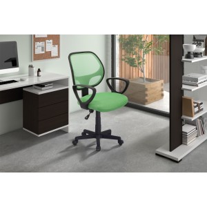Chaise de bureau IPOLIST Tissu filet vert, idéal pour un bureau confortable et moderne