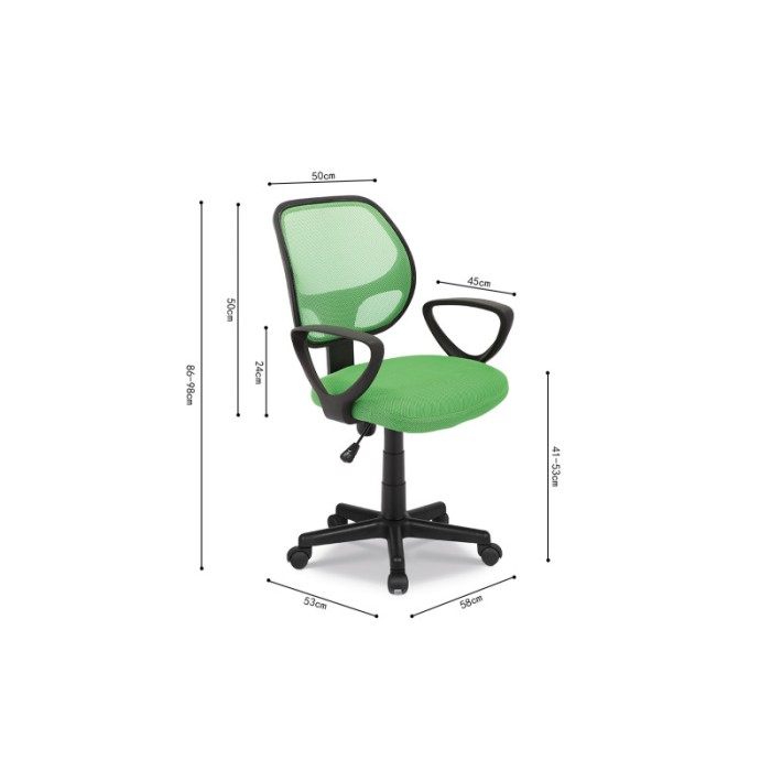 Chaise de bureau IPOLIST Tissu filet vert, idéal pour un bureau confortable et moderne
