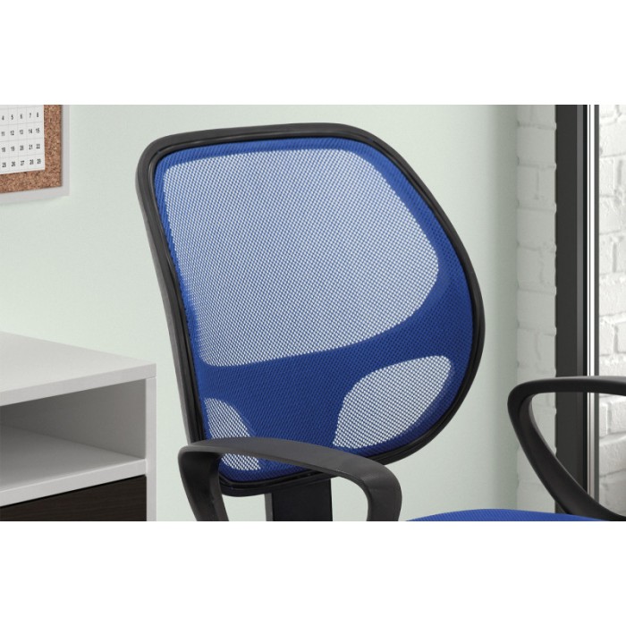 Chaise de bureau IPOLIST Tissu filet bleu, idéal pour un bureau confortable et moderne