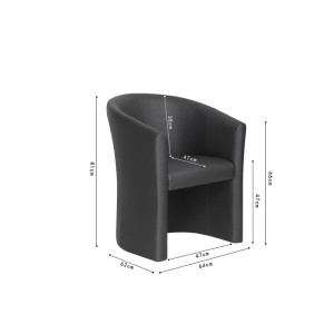 Fauteuil de salon confortable noir. Collection KYOTO