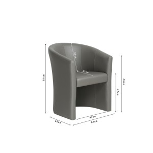 Fauteuil de salon confortable en tissu taupe. Collection KYOTO