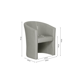 Fauteuil de salon confortable gris clair. Collection KYOTO