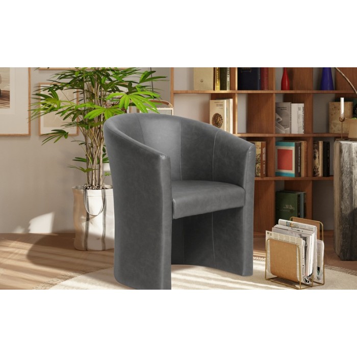 Fauteuil de salon confortable gris foncé. Collection KYOTO
