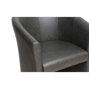 Fauteuil de salon confortable gris foncé. Collection KYOTO