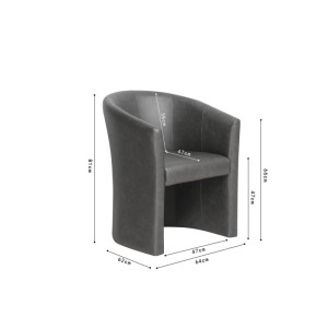 Fauteuil de salon confortable gris foncé. Collection KYOTO