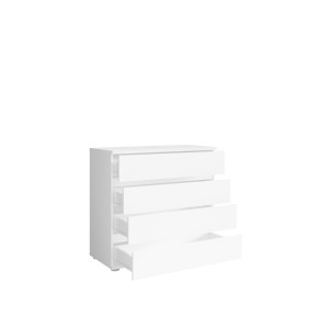 Commode 4 tiroirs coloris blanc, collection NOFI, idéal pour pour votre chambre