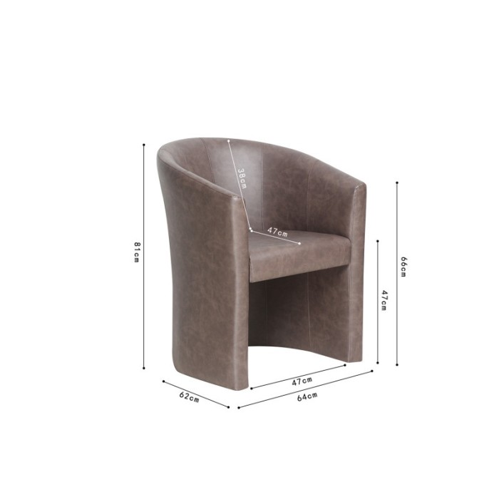 Fauteuil de salon confortable brun foncé. Collection KYOTO