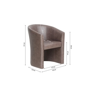 Fauteuil de salon confortable brun foncé. Collection KYOTO