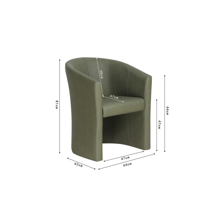 Fauteuil de salon confortable vert. Collection KYOTO