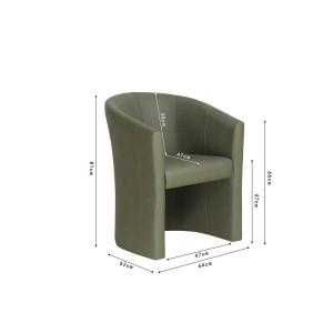 Fauteuil de salon confortable vert. Collection KYOTO