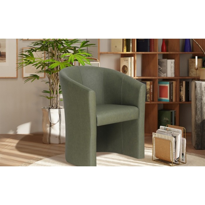Fauteuil de salon confortable vert. Collection KYOTO