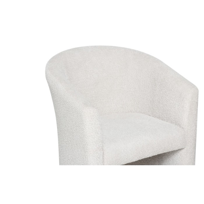 Fauteuil de salon confortable en tissu blanc écru. Collection KYOTO