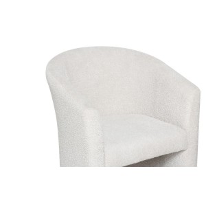 Fauteuil de salon confortable en tissu blanc écru. Collection KYOTO