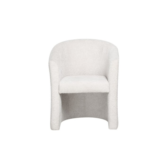 Fauteuil de salon confortable en tissu blanc écru. Collection KYOTO