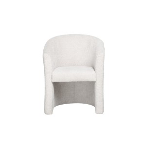 Fauteuil de salon confortable en tissu blanc écru. Collection KYOTO