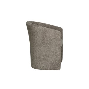 Fauteuil de salon confortable en tissu bouclé brun. Collection KYOTO