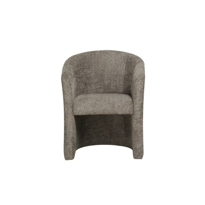 Fauteuil de salon confortable en tissu bouclé brun. Collection KYOTO