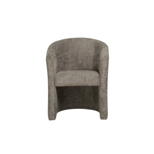 Fauteuil de salon confortable en tissu bouclé brun. Collection KYOTO