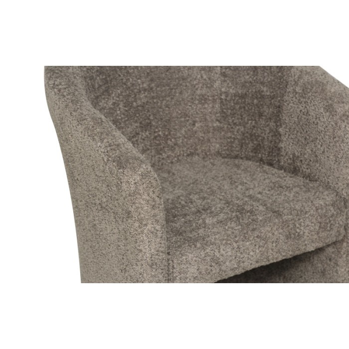 Fauteuil de salon confortable en tissu bouclé brun. Collection KYOTO