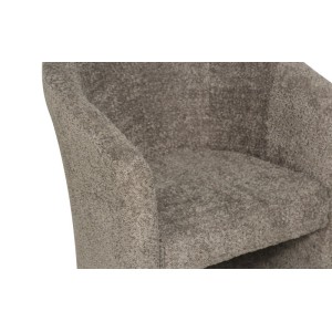 Fauteuil de salon confortable en tissu bouclé brun. Collection KYOTO