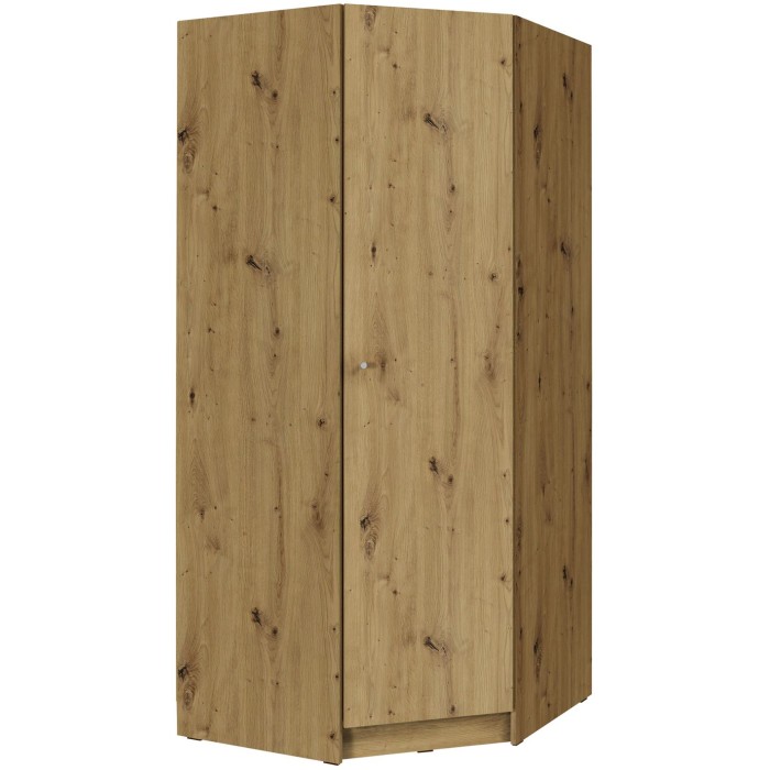 Armoire d'angle pour dressing collection KANELLE coloris chêne clair.