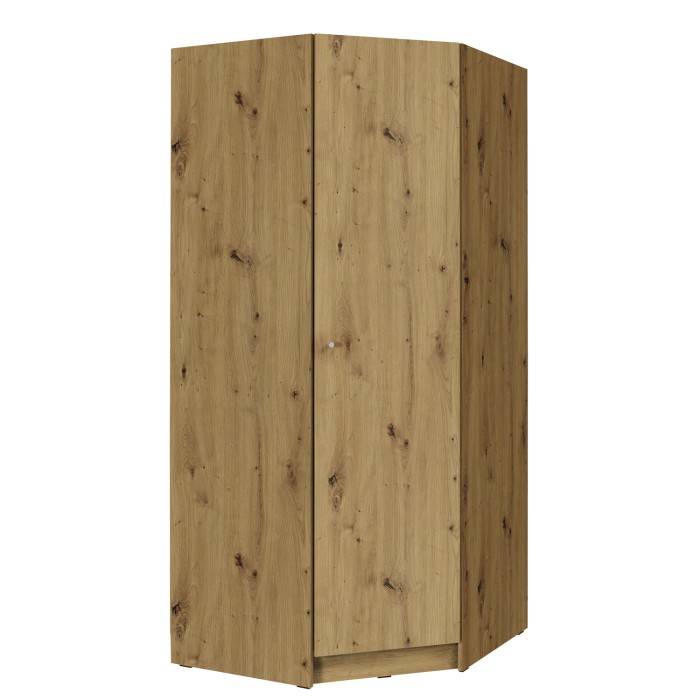 Armoire d'angle pour dressing collection KANELLE coloris chêne clair.