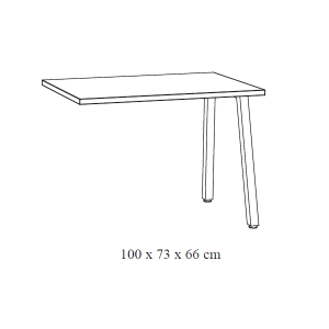 Retour de bureau 100 cm SOON – Chêne vieilli et noir 