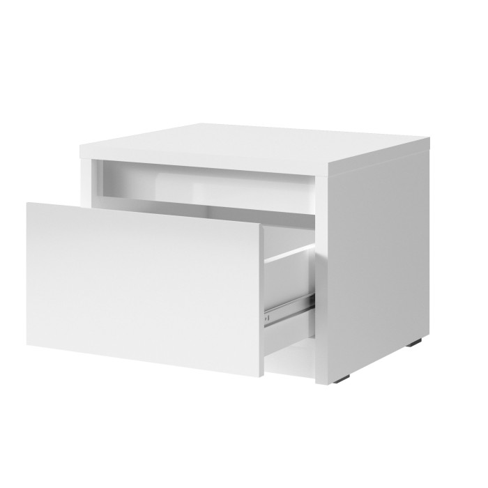 Lot de deux tables de chevet pour chambre à coucher. Collection VERONA. Coloris blanc