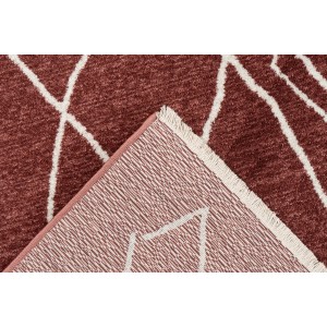 Tapis 150x80cm, design A205R coloris terracota - Confort et élégance pour votre intérieur