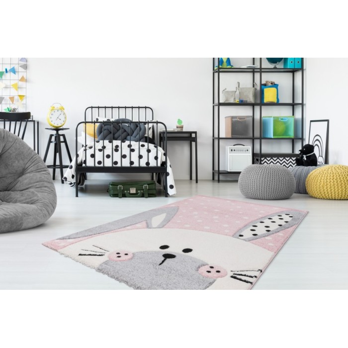 Tapis 150x80cm, design A423O coloris rose - Confort et élégance pour votre intérieur