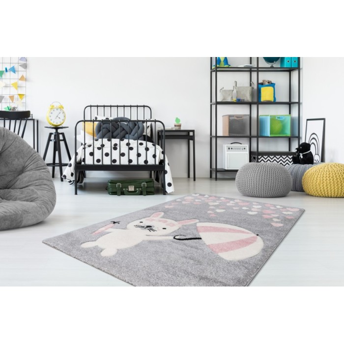 Tapis 170x120cm, design A623O coloris gris - Confort et élégance pour votre intérieur