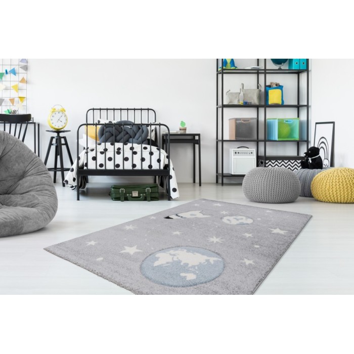 Tapis 170x120cm, design A033O coloris gris - Confort et élégance pour votre intérieur
