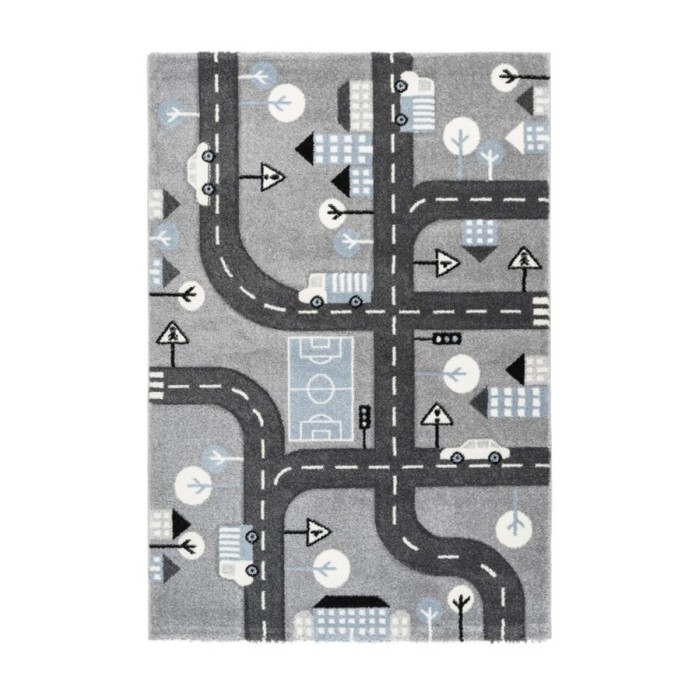 Tapis 150x80cm, design A133O coloris gris - Confort et élégance pour votre intérieur