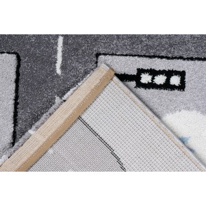 Tapis 170x120cm, design A133O coloris gris - Confort et élégance pour votre intérieur