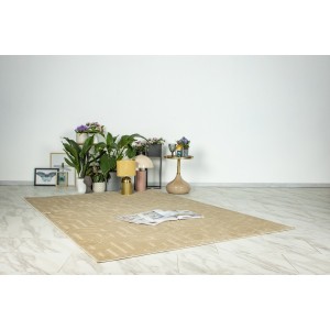 Tapis 150x80cm, design A202A coloris beige - Confort et élégance pour votre intérieur