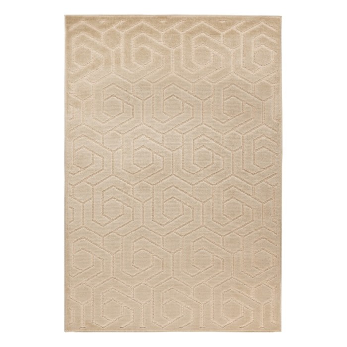 Tapis 170x120cm, design A202A coloris beige - Confort et élégance pour votre intérieur