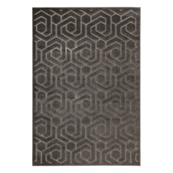 Tapis 290x200cm, design A202A coloris gris - Confort et élégance pour votre intérieur